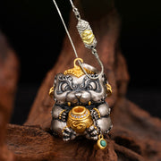 Buddha Stones 925 Sterling Silver Tibetan Treasure-spitting Rat Protection Necklace Pendant Necklaces & Pendants BS Treasure-spitting Rat&52cm The Lord of the Corpse Forest Copper Chain