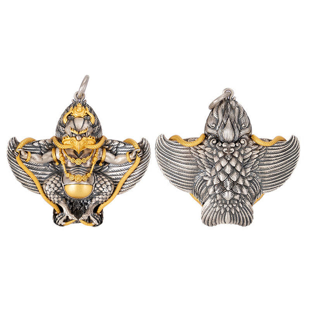 Buddha Stones 925 Sterling Silver Tibetan Garuda Bird Wisdom Necklace Pendant Necklaces & Pendants BS 11