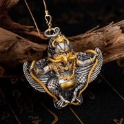 Buddha Stones 925 Sterling Silver Tibetan Garuda Bird Wisdom Necklace Pendant