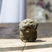 Buddha Stones Mini Cute Tiger Iron Powder Rust Cast Resin Statue Home Decoration Decorations BS Rust Version 6*5.5cm