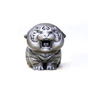 Buddha Stones Mini Cute Tiger Iron Powder Rust Cast Resin Statue Home Decoration Decorations BS Polished Version 6*5*4.5cm