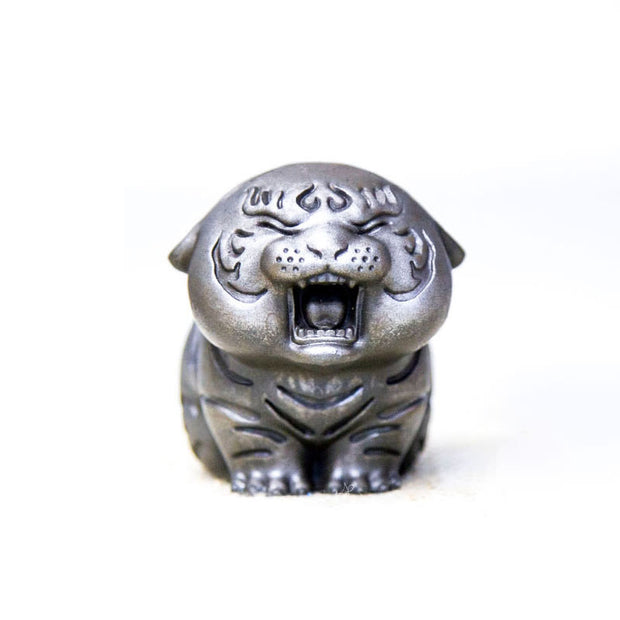 Buddha Stones Mini Cute Tiger Iron Powder Rust Cast Resin Statue Home Decoration Decorations BS Polished Version 6*5*4.5cm