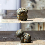 Buddha Stones Mini Cute Tiger Iron Powder Rust Cast Resin Statue Home Decoration Decorations BS 16