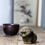 Buddha Stones Mini Cute Tiger Iron Powder Rust Cast Resin Statue Home Decoration Decorations BS 13