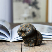 Buddha Stones Mini Cute Tiger Iron Powder Rust Cast Resin Statue Home Decoration Decorations BS 15