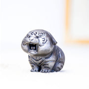 Buddha Stones Mini Cute Tiger Iron Powder Rust Cast Resin Statue Home Decoration Decorations BS 29