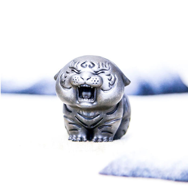 Buddha Stones Mini Cute Tiger Iron Powder Rust Cast Resin Statue Home Decoration Decorations BS 27