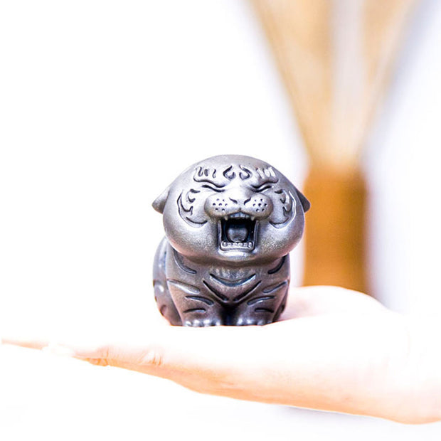 Buddha Stones Mini Cute Tiger Iron Powder Rust Cast Resin Statue Home Decoration Decorations BS 25