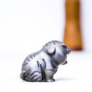 Buddha Stones Mini Cute Tiger Iron Powder Rust Cast Resin Statue Home Decoration Decorations BS 23