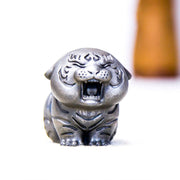 Buddha Stones Mini Cute Tiger Iron Powder Rust Cast Resin Statue Home Decoration Decorations BS 26