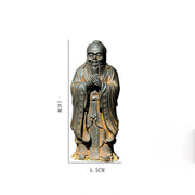 Buddha Stones Handmade Confucius Iron Powder Rust Cast Resin Statue Home Decoration