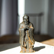 Buddha Stones Handmade Confucius Iron Powder Rust Cast Resin Statue Home Decoration