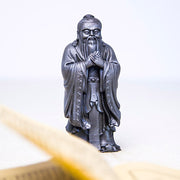 Buddha Stones Handmade Confucius Iron Powder Rust Cast Resin Statue Home Decoration Decorations BS 25