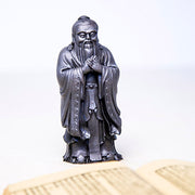 Buddha Stones Handmade Confucius Iron Powder Rust Cast Resin Statue Home Decoration Decorations BS 21