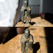 Buddha Stones Handmade Confucius Iron Powder Rust Cast Resin Statue Home Decoration Decorations BS 10