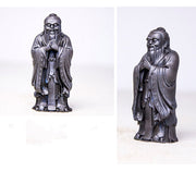 Buddha Stones Handmade Confucius Iron Powder Rust Cast Resin Statue Home Decoration Decorations BS 27