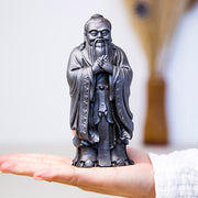 Buddha Stones Handmade Confucius Iron Powder Rust Cast Resin Statue Home Decoration