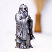 Buddha Stones Handmade Confucius Iron Powder Rust Cast Resin Statue Home Decoration Decorations BS 23