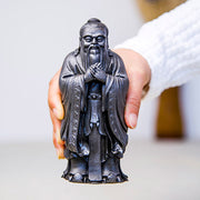 Buddha Stones Handmade Confucius Iron Powder Rust Cast Resin Statue Home Decoration Decorations BS 19