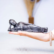 Buddha Stones Reclining Buddha Shakyamuni Iron Powder Rust Cast Resin Statue Home Decoration Decorations BS 20