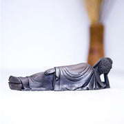 Buddha Stones Reclining Buddha Shakyamuni Iron Powder Rust Cast Resin Statue Home Decoration