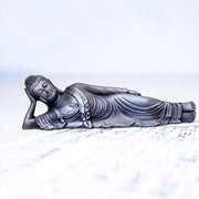 Buddha Stones Reclining Buddha Shakyamuni Iron Powder Rust Cast Resin Statue Home Decoration Decorations BS 28