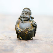 Buddha Stones Handmade Literary Military God of Wealth Iron Powder Rust Cast Resin Statue Home Decoration Decorations BS Rust Version Literary God of Wealth 7*4.6*4cm