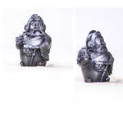 Buddha Stones Handmade Literary Military God of Wealth Iron Powder Rust Cast Resin Statue Home Decoration