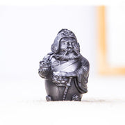 Buddha Stones Handmade Literary Military God of Wealth Iron Powder Rust Cast Resin Statue Home Decoration Decorations BS 19