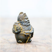 Buddha Stones Handmade Literary Military God of Wealth Iron Powder Rust Cast Resin Statue Home Decoration Decorations BS 7