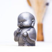 Buddha Stones Handmade Little Monk Iron Powder Rust Cast Resin Statue Home Decoration Decorations BS 15