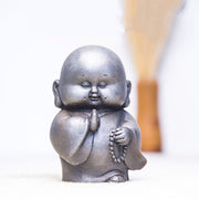 Buddha Stones Handmade Little Monk Iron Powder Rust Cast Resin Statue Home Decoration Decorations BS 23