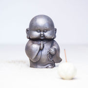 Buddha Stones Handmade Little Monk Iron Powder Rust Cast Resin Statue Home Decoration Decorations BS 25