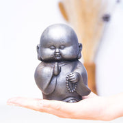 Buddha Stones Handmade Little Monk Iron Powder Rust Cast Resin Statue Home Decoration Decorations BS 17