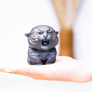 Buddha Stones Handmade Mini Roaring Tiger Iron Powder Rust Cast Resin Statue Home Decoration Decorations BS 22