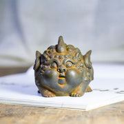 Buddha Stones Handmade Wealth PiXiu Iron Powder Rust Cast Resin Statue Home Decoration Decorations BS Rust Version 9*9cm