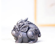 Buddha Stones Handmade Wealth PiXiu Iron Powder Rust Cast Resin Statue Home Decoration Decorations BS 20