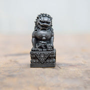 Buddha Stones Handmade Lion Fu Foo Dogs Iron Powder Rust Cast Resin Statue Ward Off Evil Protection Home Decoration