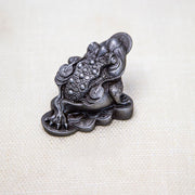 Buddha Stones Handmade Feng Shui Frog Toad Copper Coins Iron Powder Rust Cast Resin Statue Home Decoration