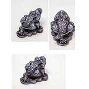 Buddha Stones Handmade Feng Shui Frog Toad Copper Coins Iron Powder Rust Cast Resin Statue Home Decoration Decorations BS 27