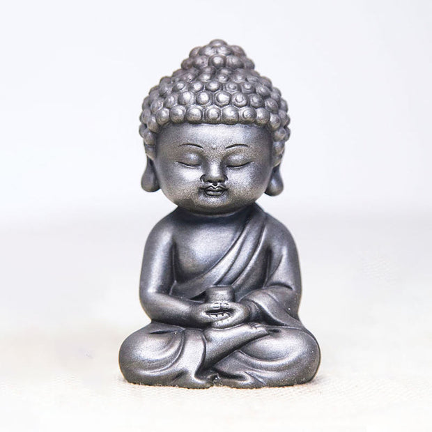 Buddha Stones Handmade Ksitigarbha Kwan Yin Guanyin Avalokitesvara Tathagata Iron Powder Rust Cast Resin Statue Home Decoration Decorations BS Polished Version Tathagata 11.5*7.1*5.5cm