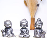 Buddha Stones Handmade Ksitigarbha Kwan Yin Guanyin Avalokitesvara Tathagata Iron Powder Rust Cast Resin Statue Home Decoration