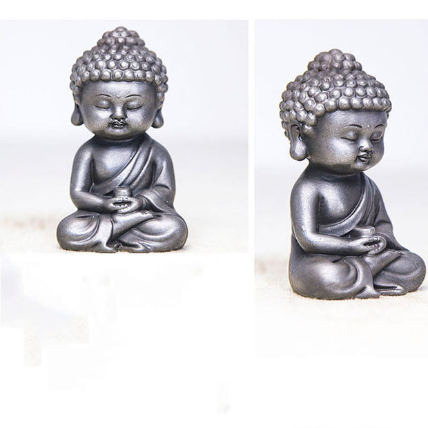 Buddha Stones Handmade Ksitigarbha Kwan Yin Guanyin Avalokitesvara Tathagata Iron Powder Rust Cast Resin Statue Home Decoration Decorations BS 32