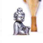 Buddha Stones Handmade Ksitigarbha Kwan Yin Guanyin Avalokitesvara Tathagata Iron Powder Rust Cast Resin Statue Home Decoration Decorations BS 25