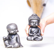 Buddha Stones Handmade Ksitigarbha Kwan Yin Guanyin Avalokitesvara Tathagata Iron Powder Rust Cast Resin Statue Home Decoration