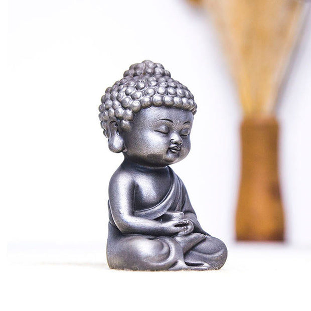 Buddha Stones Handmade Ksitigarbha Kwan Yin Guanyin Avalokitesvara Tathagata Iron Powder Rust Cast Resin Statue Home Decoration Decorations BS 30