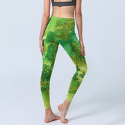 Buddha Stones Mountain River Lanscape Print Gym Leggings Women's Yoga Pants - image 5