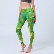 Buddha Stones Mountain River Lanscape Print Gym Leggings Women's Yoga Pants - Lime - US18，UK/AU22，EU50 (4XL) - image 1