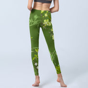 Buddha Stones Magpie Flowers Branches Print Gym Leggings Women's Yoga Pants - image 7