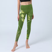 Buddha Stones Magpie Flowers Branches Print Gym Leggings Women's Yoga Pants - image 6